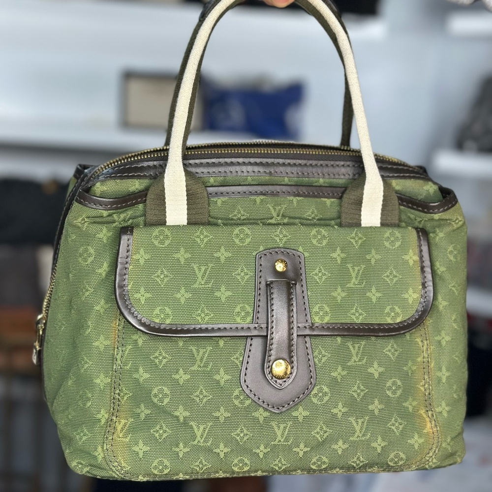 LV Green Denim Bag